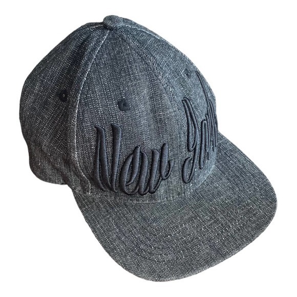 Top Level Black/Grey New York Embroidered‎ Flat bill Cap - Picture 1 of 4
